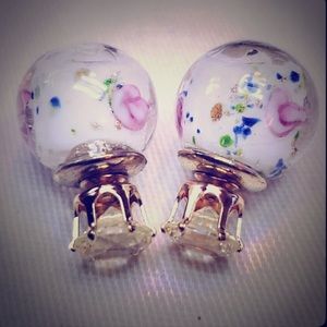 Glass ball earrings
